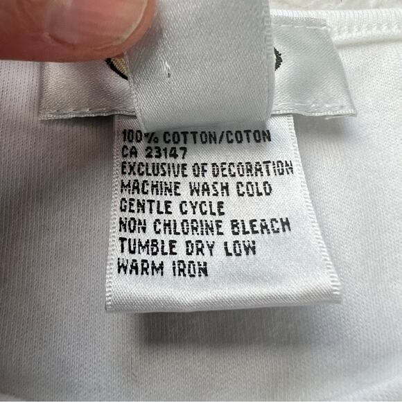 Talbots women’s white Embroidered Floral basic Top shirt size Large - Picture 7 of 8